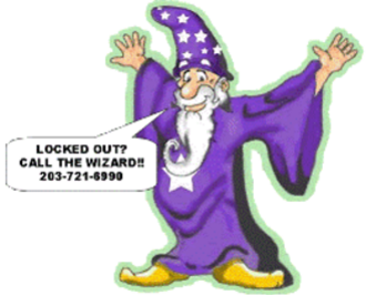 Wizard Locksmiths mascot — 24 hour locksmith Bridgeport CT